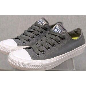 Converse Low Top Canvas Sneakers in Gray and White